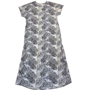 LuLaRoe Womens Dress Size 3XL Maria Maxi White Black Palm Leaf Tropical NWT